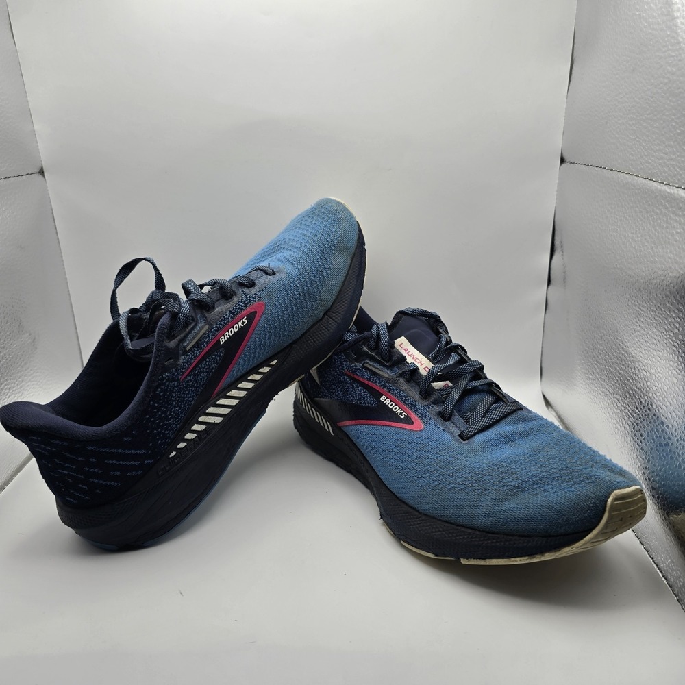 Brooks Launch GTS 10 Womens 9.5 Blue Pink Running Shoes Stability Sneakers Clean